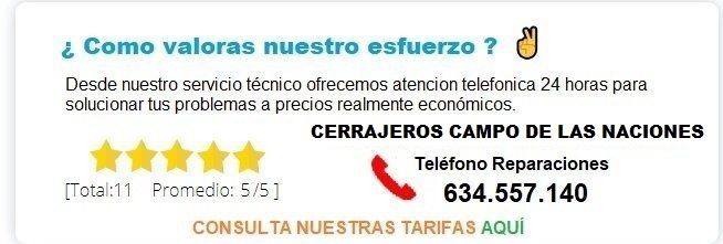 cerrajerosCampo de las Naciones precios